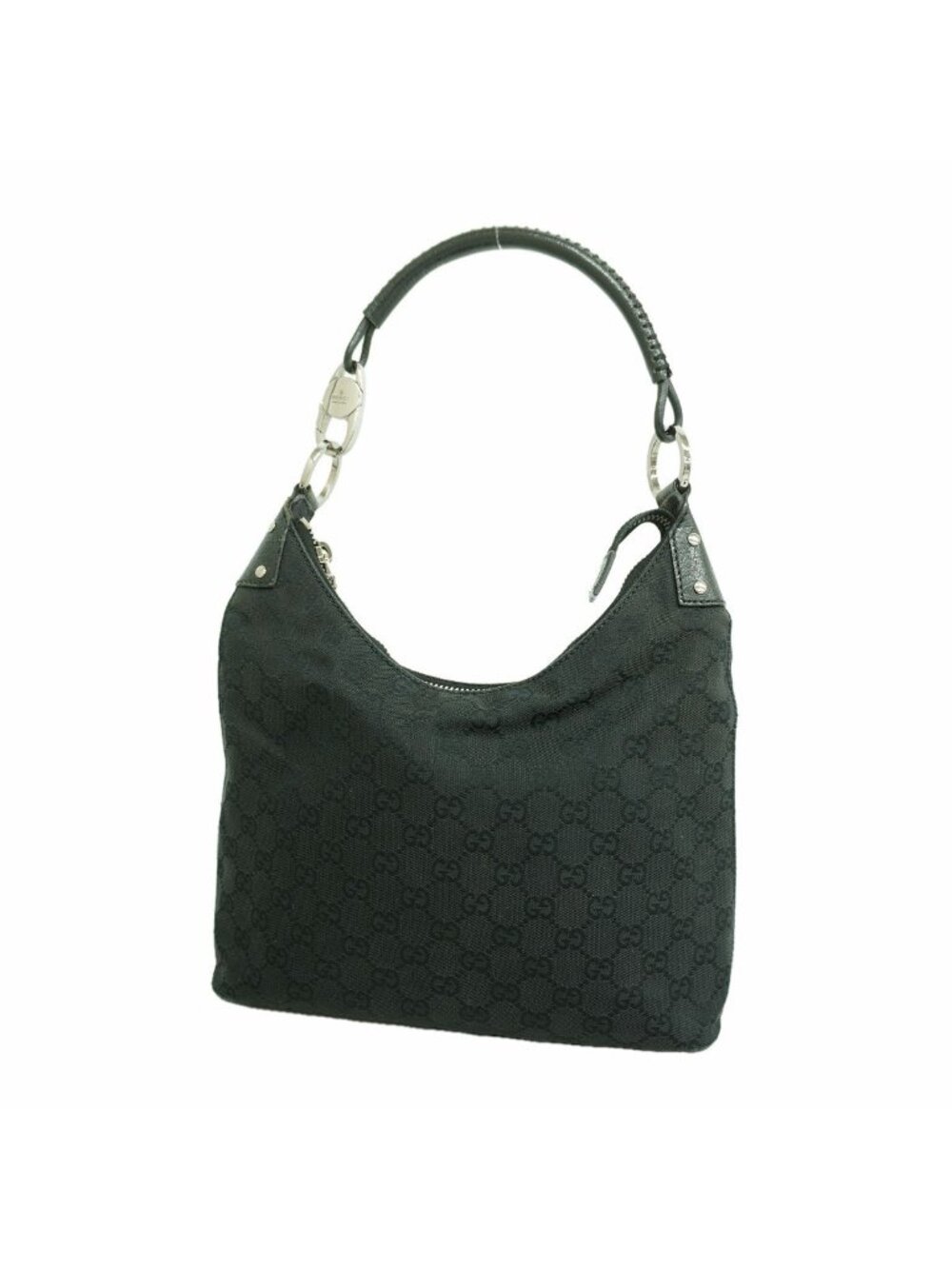 Gucci Handbag GG Canvas Black Silver